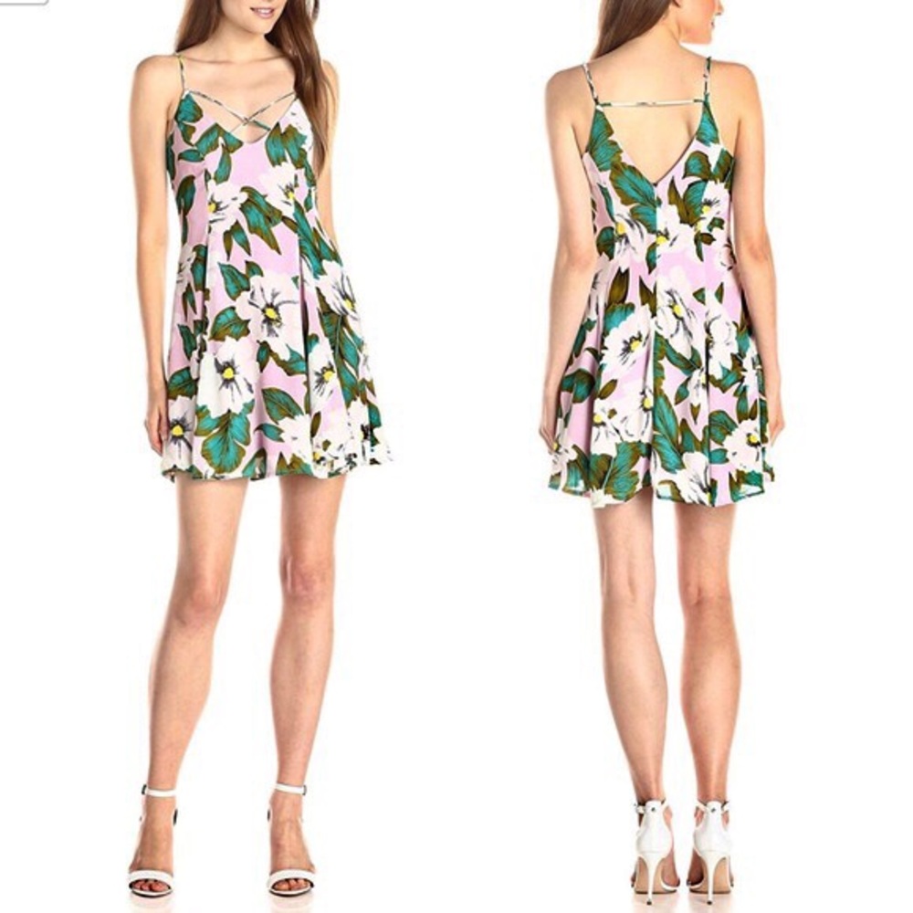 Lucca Couture Pink Floral Swing Dress 🌸